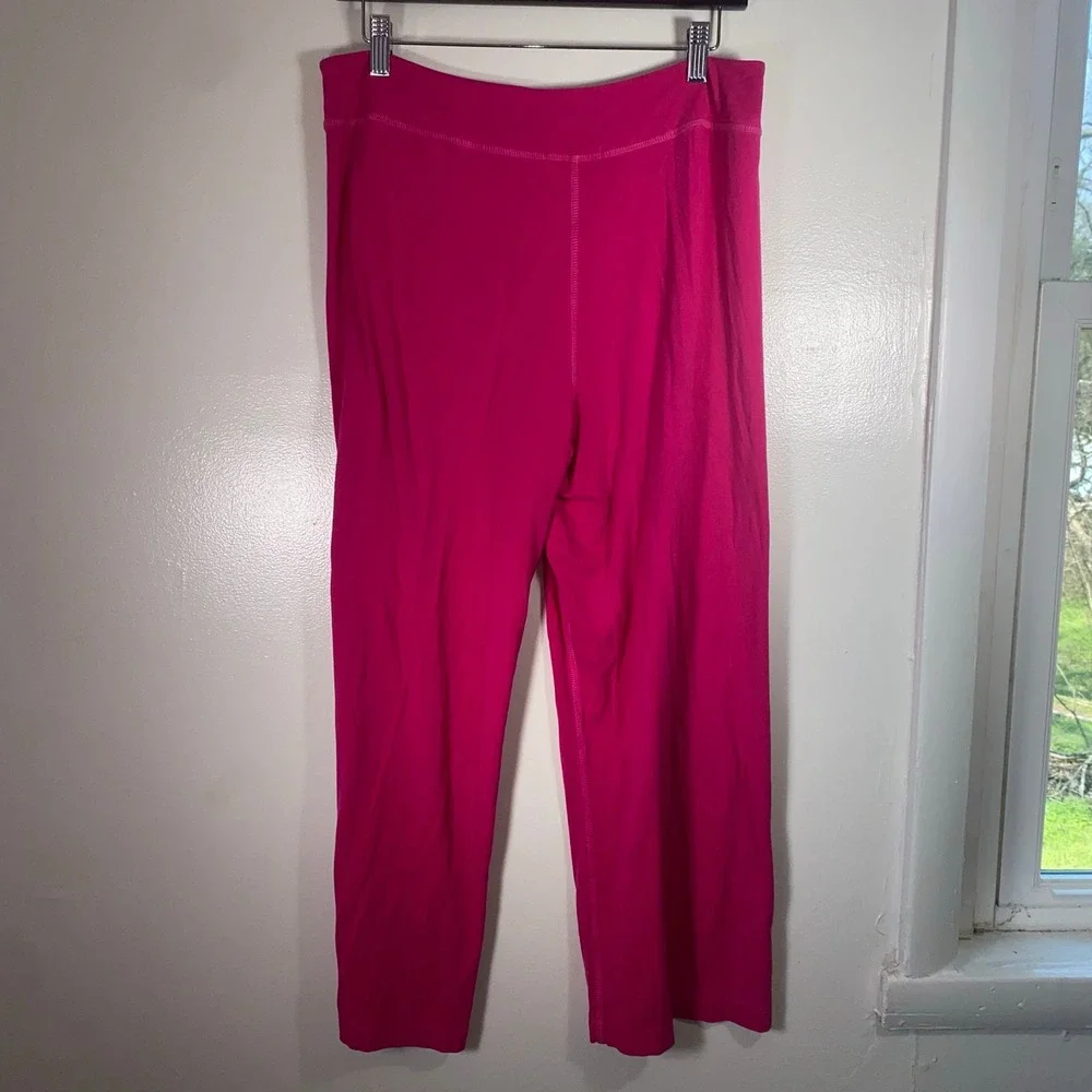 Fresh Produce Crop‎ Pants Sz L Pink Stretch Yoga Activewear Wide Leg - Picture 3 of 9